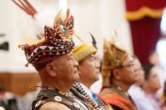 The indigenous representatives attending the ceremony.